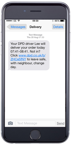 Receive predicted delivery times when hiring a wedding post box