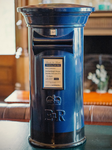 Navy Blue and Black Wedding Post Box Hire