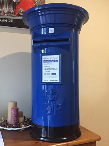 Royal Blue and Black Wedding Post Box Hire